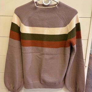 Women’s mock neck balloon sleeve sweater